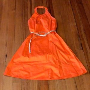 Orange Calvin Klein Halter dress